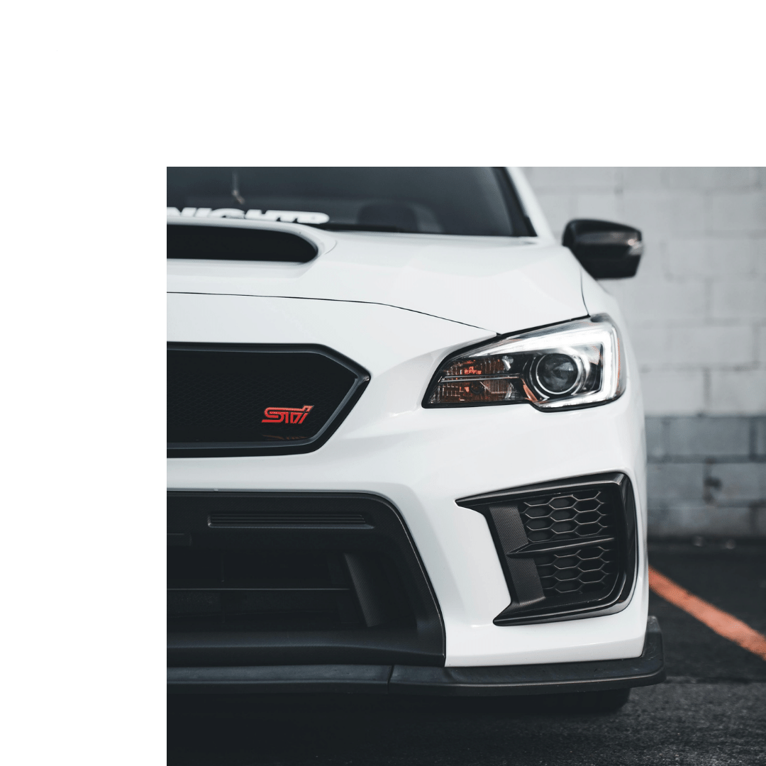 close up of front of subaru